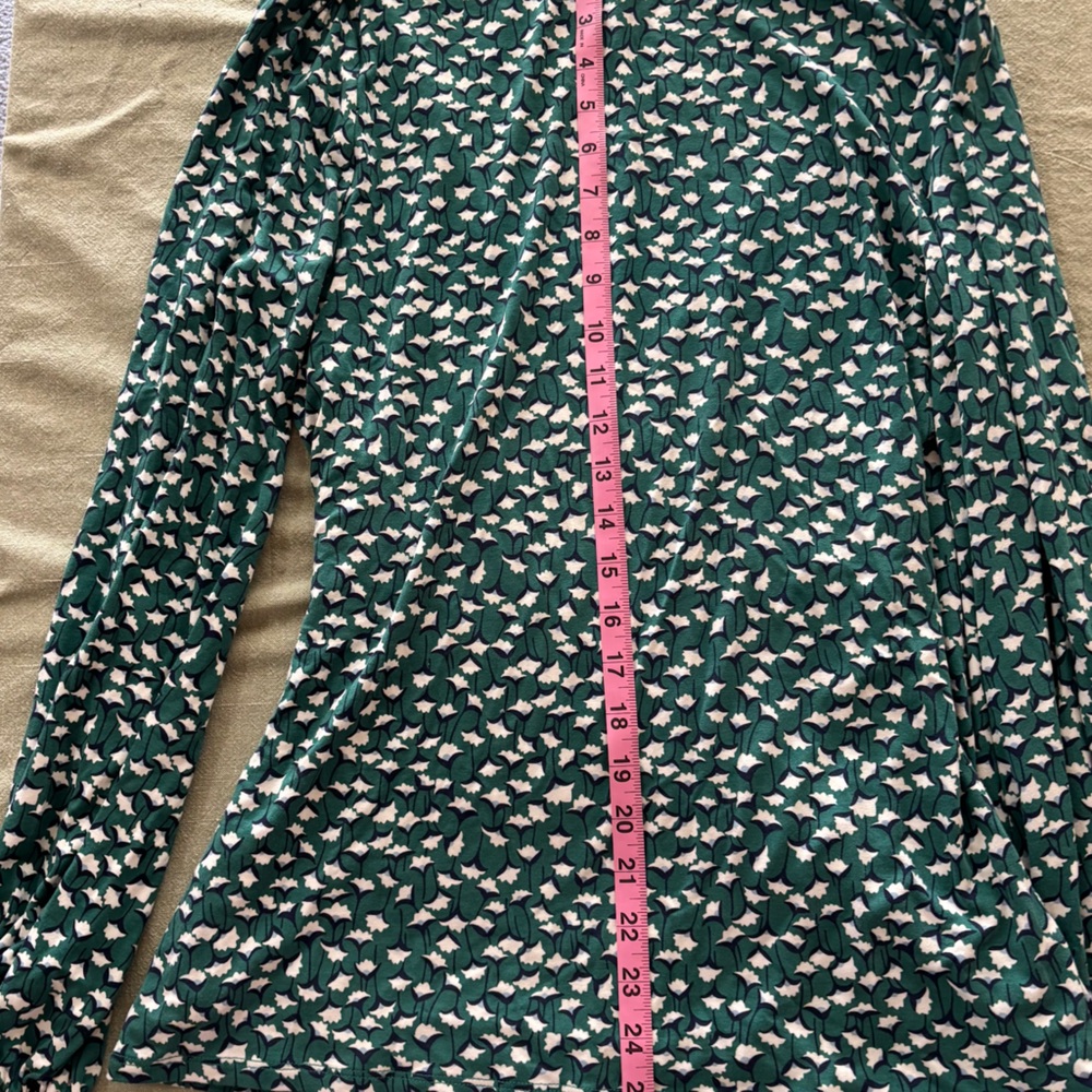 Boden Green Floral Wrap Blouse 12 NWT - Picture 14 of 16